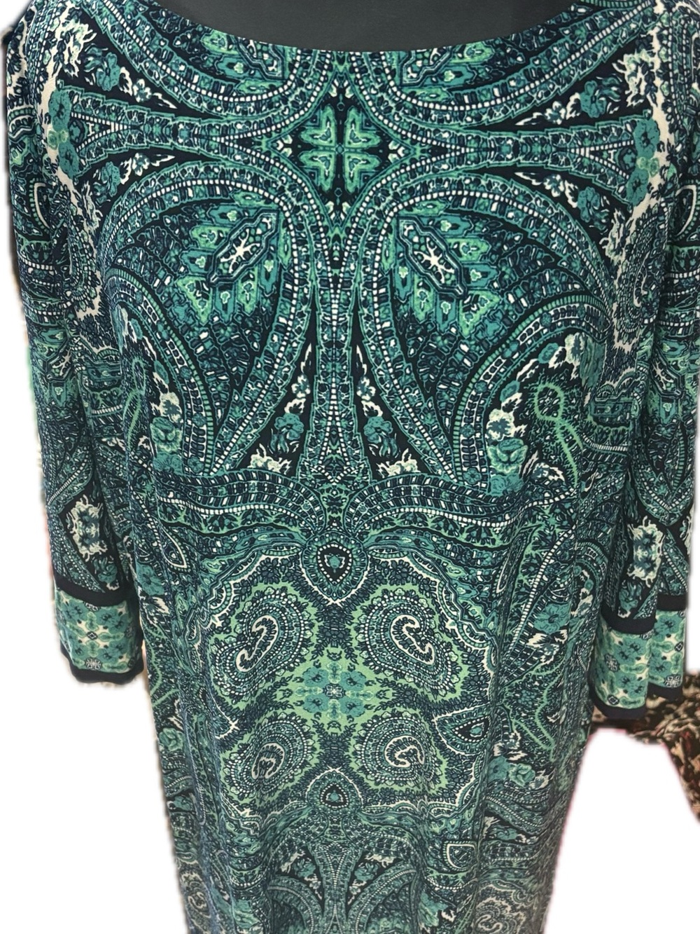 Signature Teal and Aqua Paisley Midi Dress
